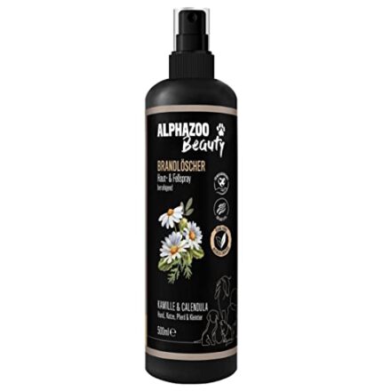 alphazoo Anti Juckreiz-Spray 200ml, Brandlöscher Natürliches Fellpflege-Spray für Hunde Katzen Pferde Kleintiere gegen juckende Haut & Fell, Hautpflege-Spray zum Jucken Stoppen bei Milben & Grasmilben  